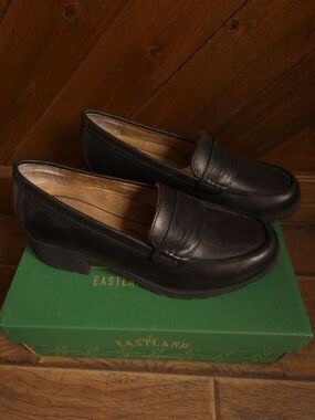 Eastland Black Leather Penny Loafers for Women